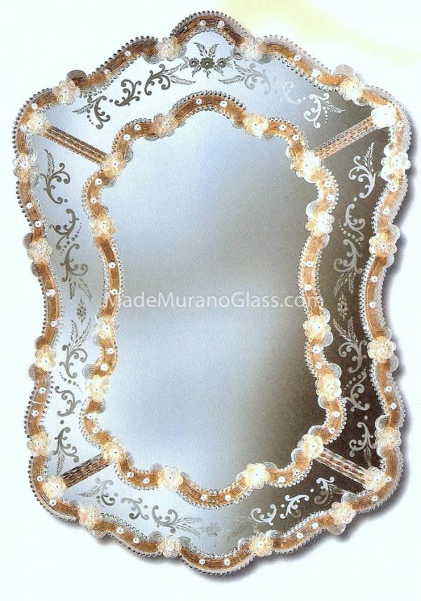 Venetian Glass Mirror - Bacini - Murano Crystals
