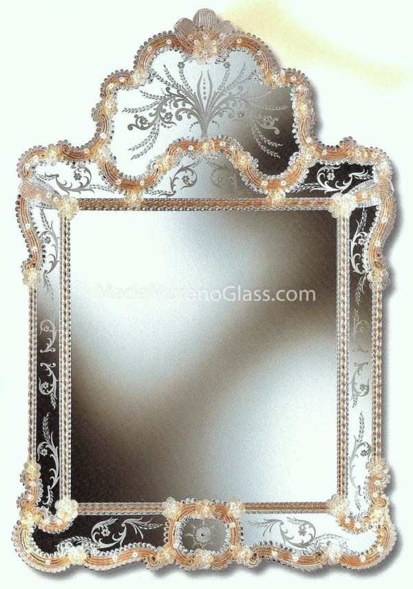 Venetian Murano Glass Mirror scalloped