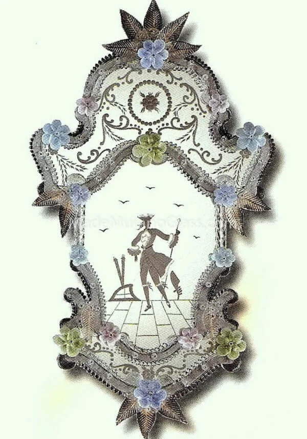 Venetian Glass Wall Mirror - Dama - Murano Collection