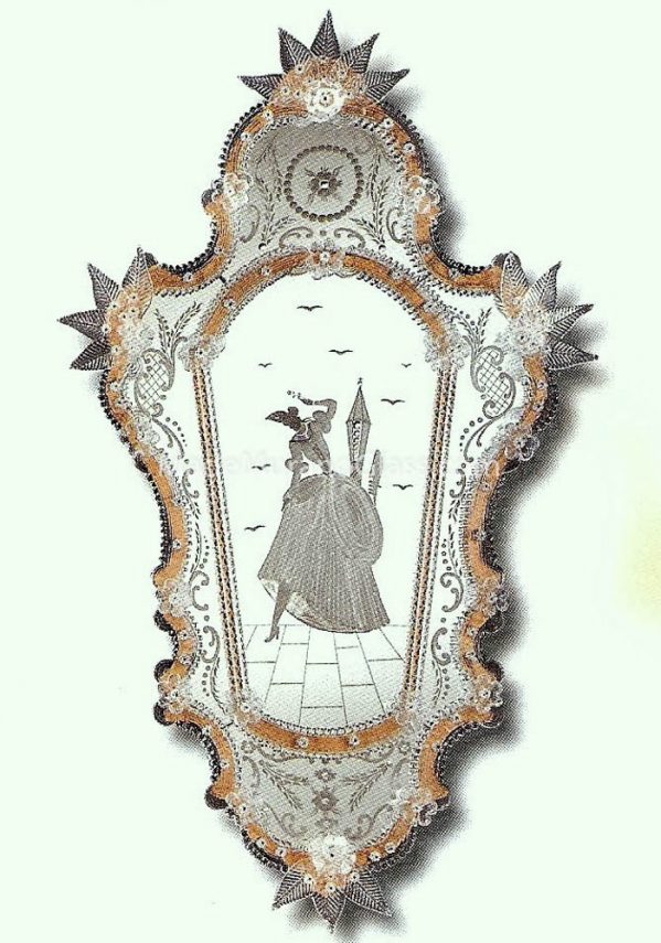 Murano Glass Mirror - Cavaliere - Venetian Glass