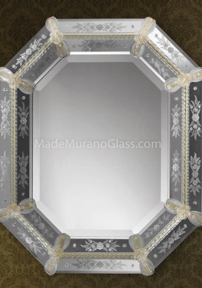 Silver Murano Glass Mirror - Artide - Venetian Glass