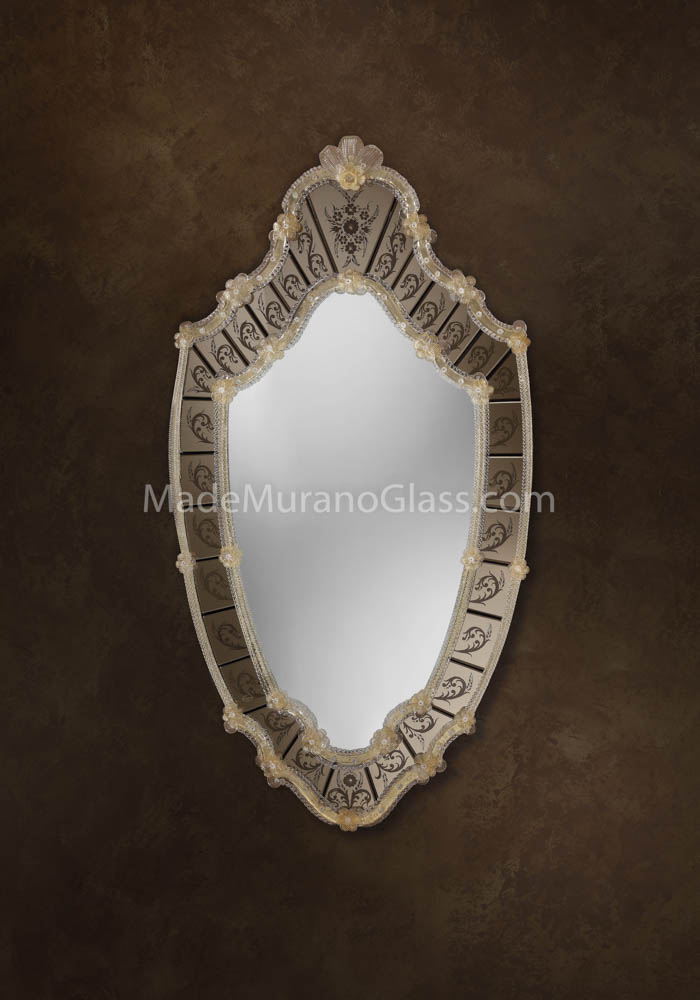 Murano Glass Mirror - Maori - Venetian Glass