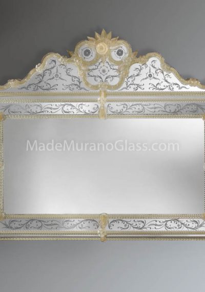 Imperial - Specchio In Vetro Di Murano Oro 24kt