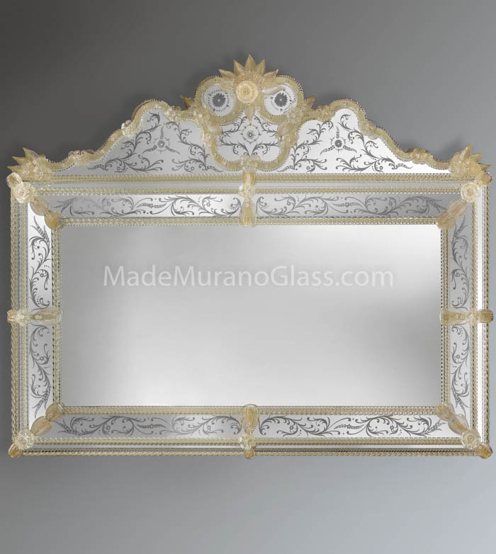 Imperial - Specchio In Vetro Di Murano Oro 24kt