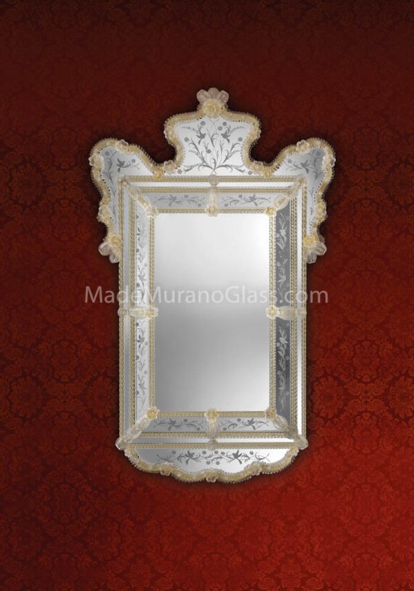 Gold Venetian Glass Mirror - Dubai - Murano Glass