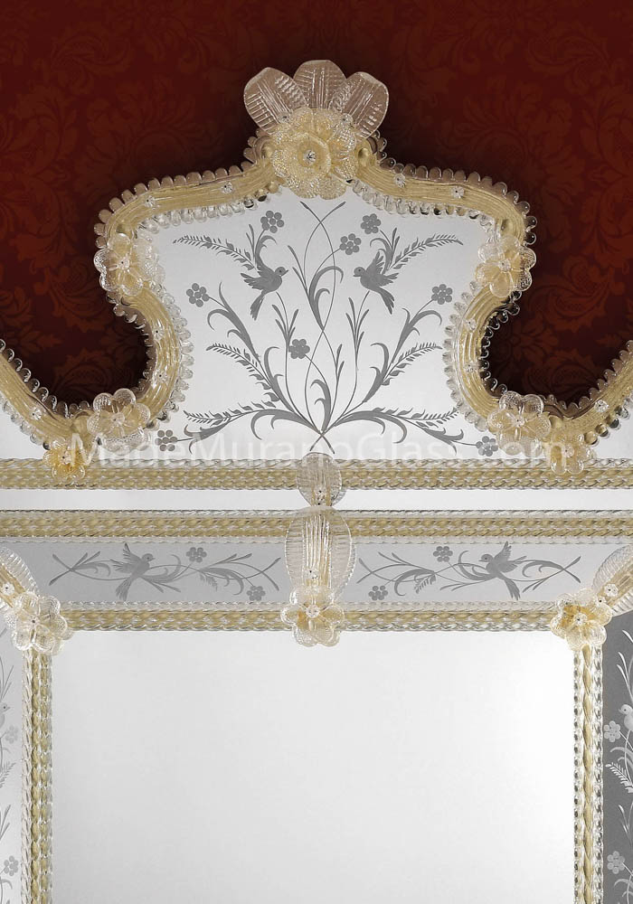 Gold Glass Mirror Dubai Murano Glass Made Murano Glass