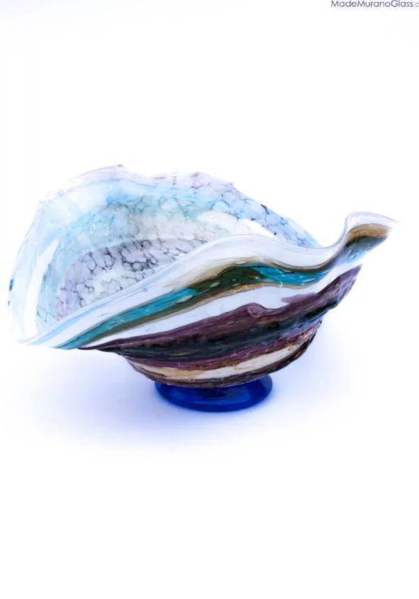 Zafiro - Murano Glass Bowl Sbruffi Blue