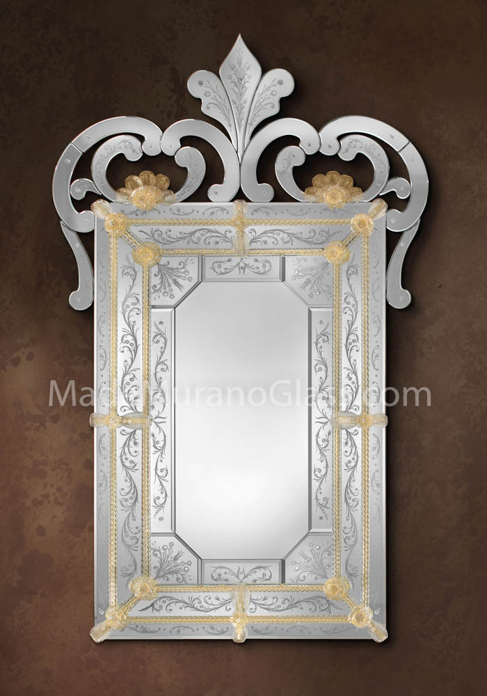 Murano Glass Mirror - Regina - Venetian Art Glass