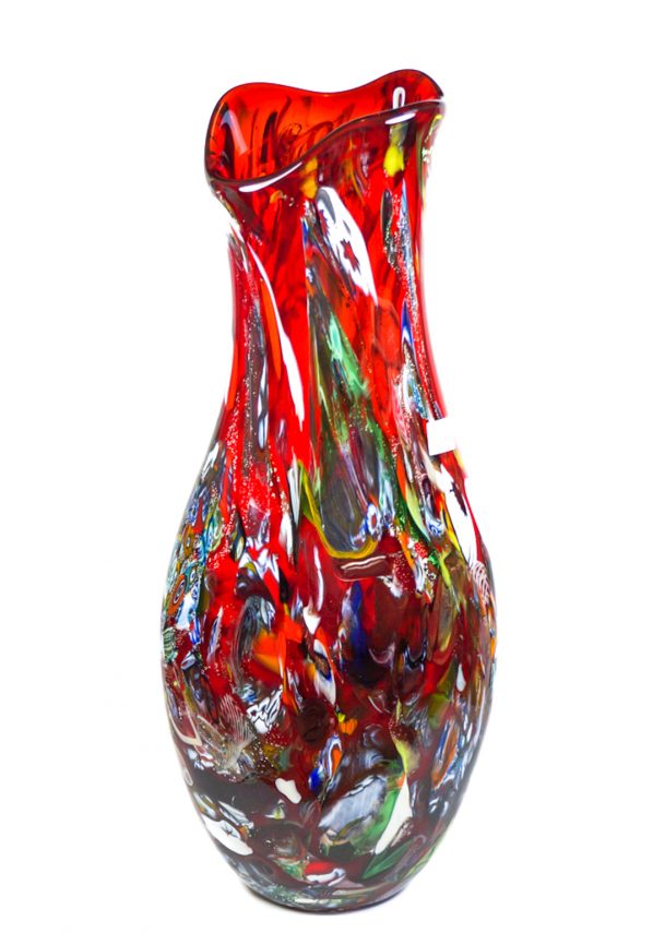 Isla - Made Murano Glass Fantasy Red Vase