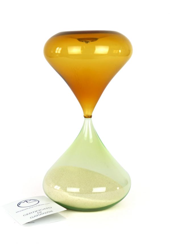 Murano Hourglass - Amber Green
