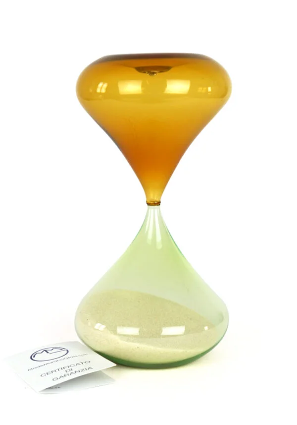 Musat - Amber Green Murano Glass Hourglass