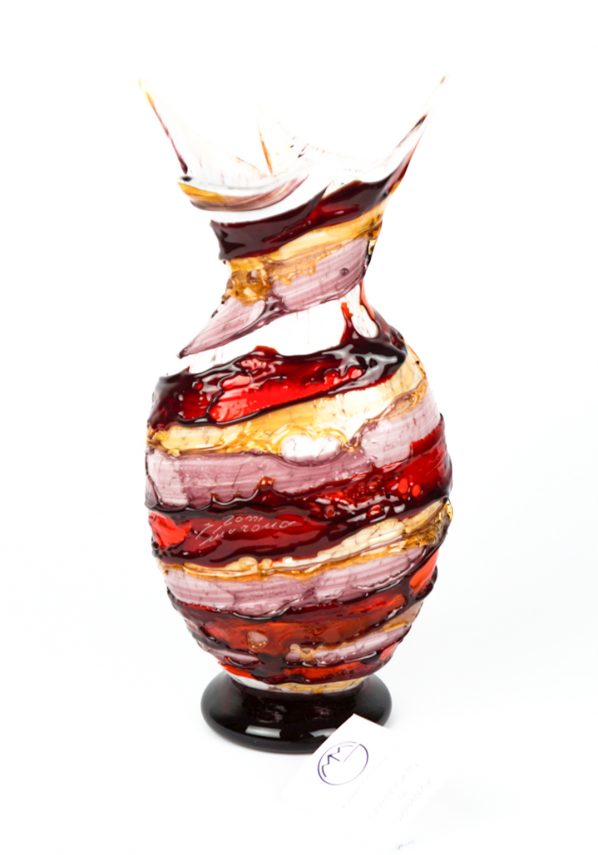 Fiamma - Murano Glass Vase Sbruffi Red
