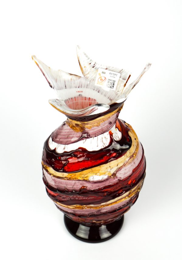 Fiamma - Murano Glass Vase Sbruffi Red