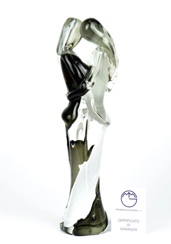 Lovers Sculpture - Black And White - Made Murano Glass