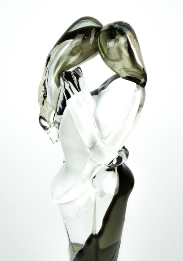 Lovers Sculpture - Black And White - Made Murano Glass