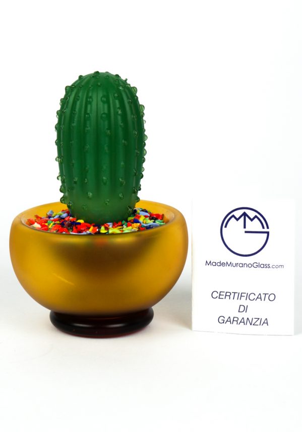 Faso - Pianta Cactus Vetro Soffiato