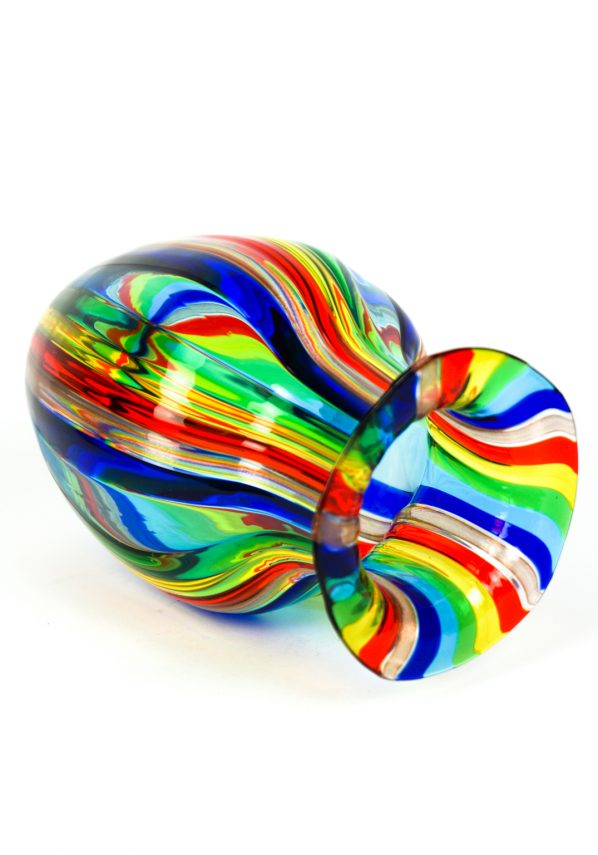 Rainbow - Vaso Vetro Soffiato In Canna Multicolore