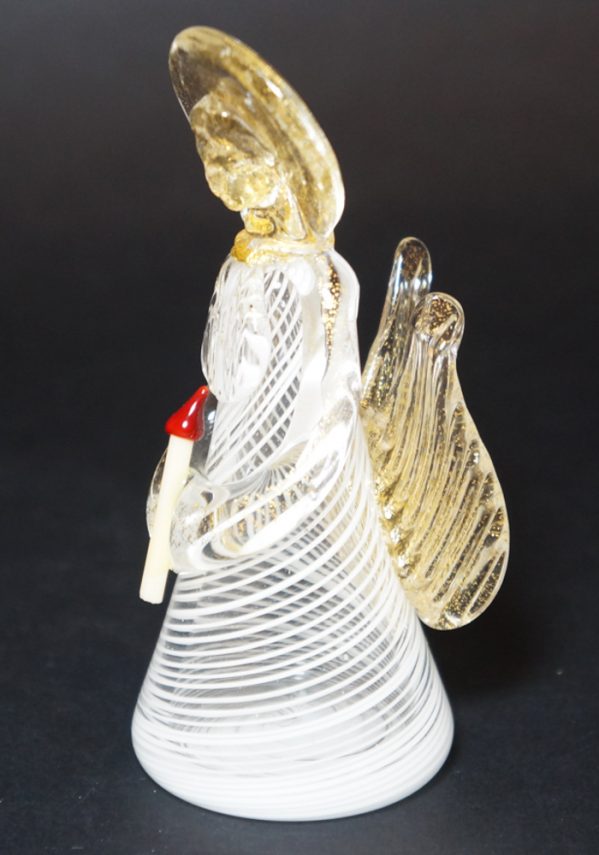 Murano Glass Figurines Angel With White Filigree