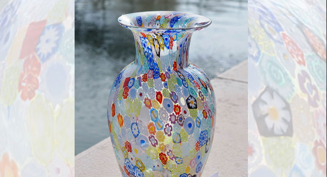 Details about   Arts Home Tabletop Ornament Flower Vase Glass Material With Copper Ring Material 