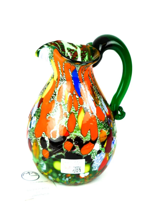 Jug In Venetian Blown Glass Fantasy Green
