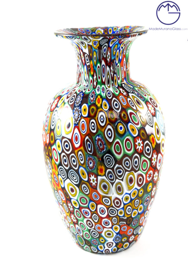 Exclusive Venetian Glass Vase With Murrina - Murano Glass