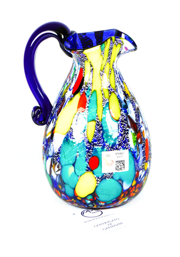 Jug In Venetian Blown Glass Fantasy Blue