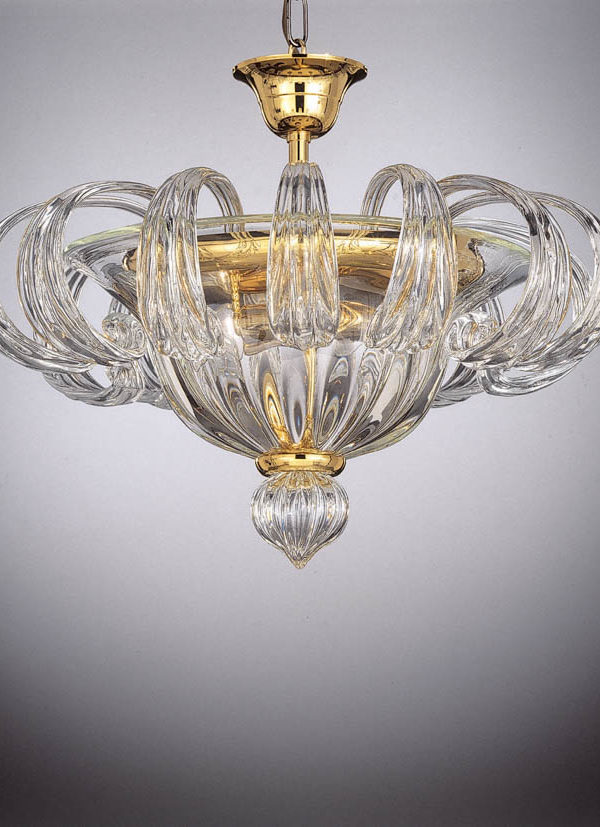 Exclusive Ceiling Lamp 3 Lights In Murano Glass - Murano Crystals