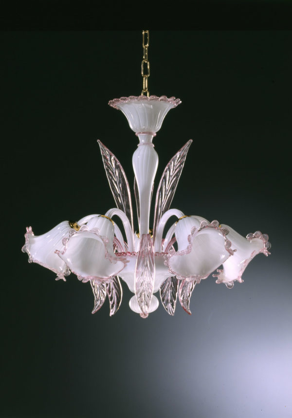 White Chandelier "Tiepolo" With 5 Lights