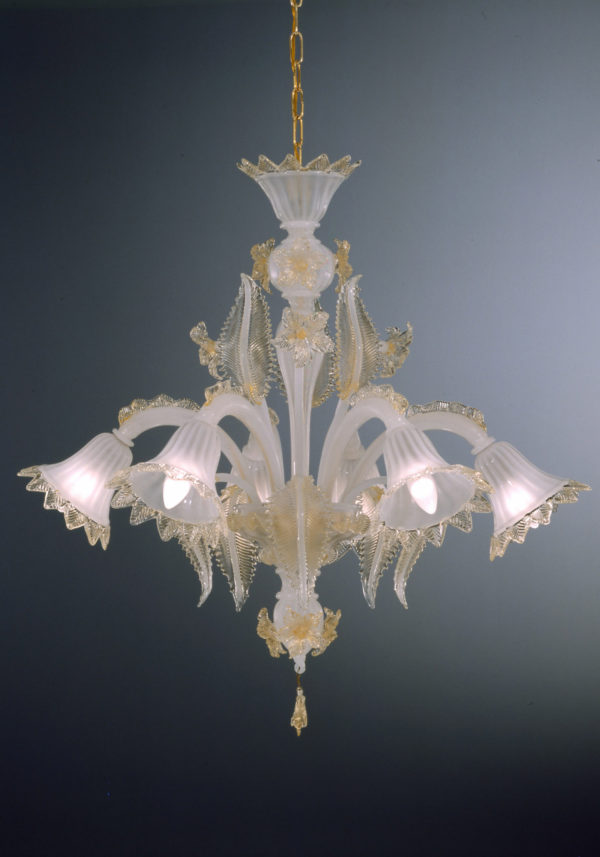 Glass Chandelier "Raffaele" With 6 Lights