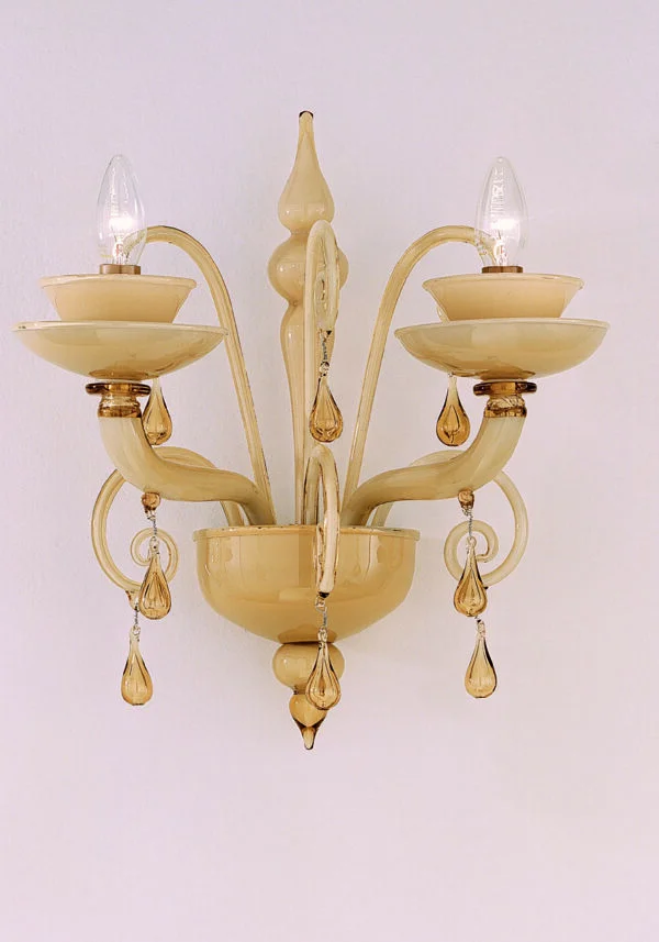 Oklahoma - Wall Lamp 2 Lights With Pyramid In Murano Glass