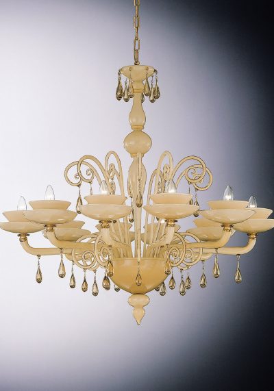 Venetian Glass Chandelier “CELLINI” With 10 Lights – Murano Glass