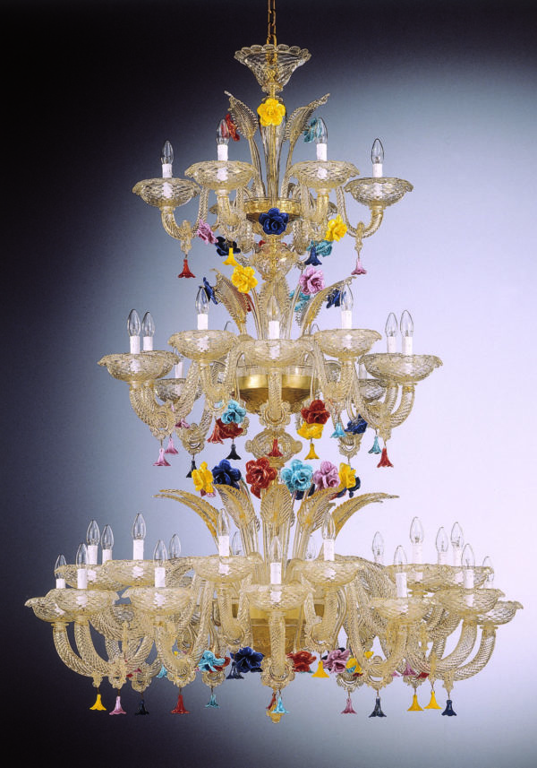 Venetian Chandelier "Monte Carlo" On Three Floors With 24+12+6 Lights