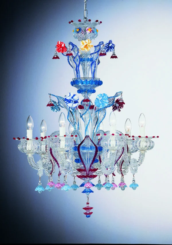 Blown Chandelier "Panamà" With 8 Lights