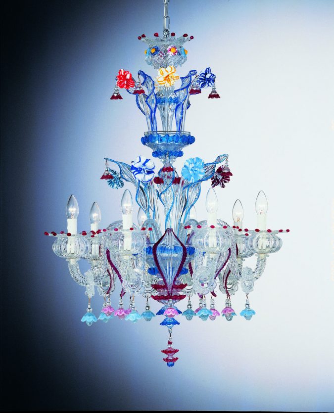 Blown Chandelier "Panamà" With 8 Lights