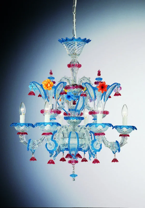 Chandelier Murano"Rezzonico" With 6 Lights