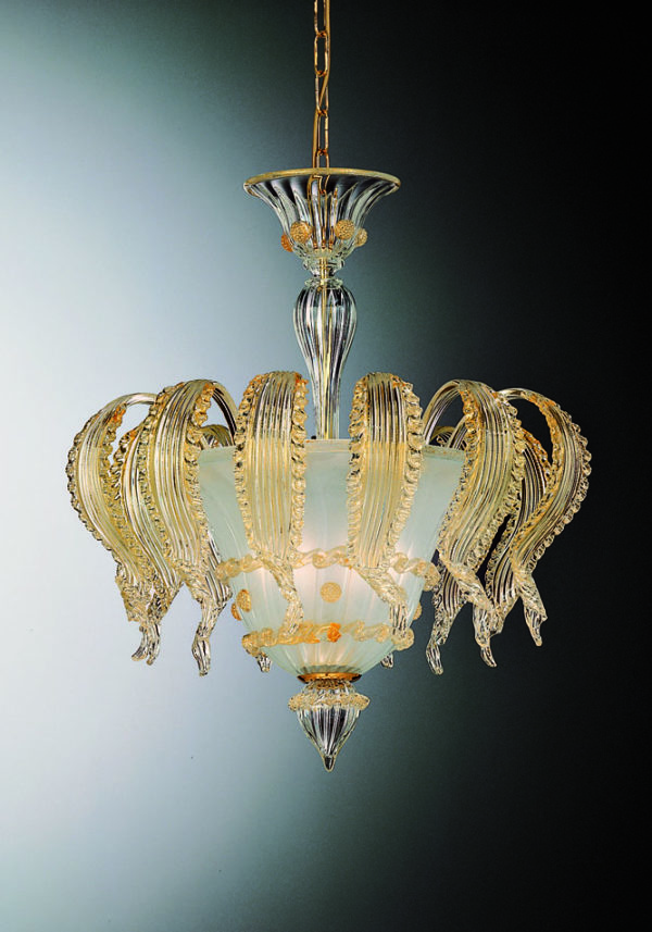 Lucy - Exclusive Ceiling Lamp 3 Lights In Murano Glass - Venetian Blown Glass