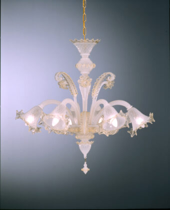 Venetian Glass Chandelier "Salvador" With 6 Lights - Murano Collection