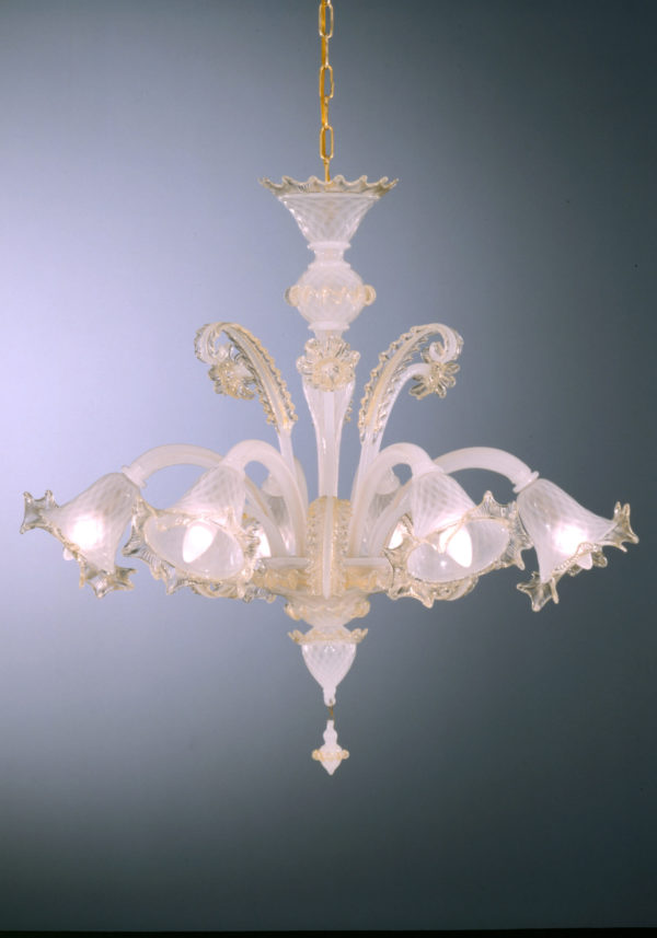 Venetian Glass Chandelier "Salvador" With 6 Lights - Murano Collection