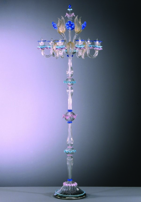 Floor Lamp In Murano Glass With 6 Lights