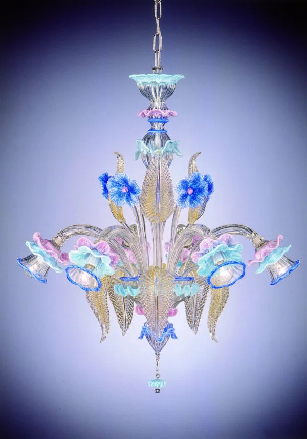Murano Chandelier "Zaccaria" With 6 Lights - Venetian Blown Glass