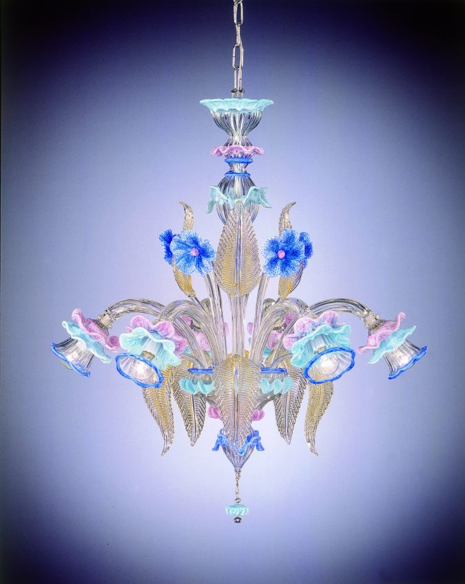 Murano Chandelier "Zaccaria" With 6 Lights - Venetian Blown Glass