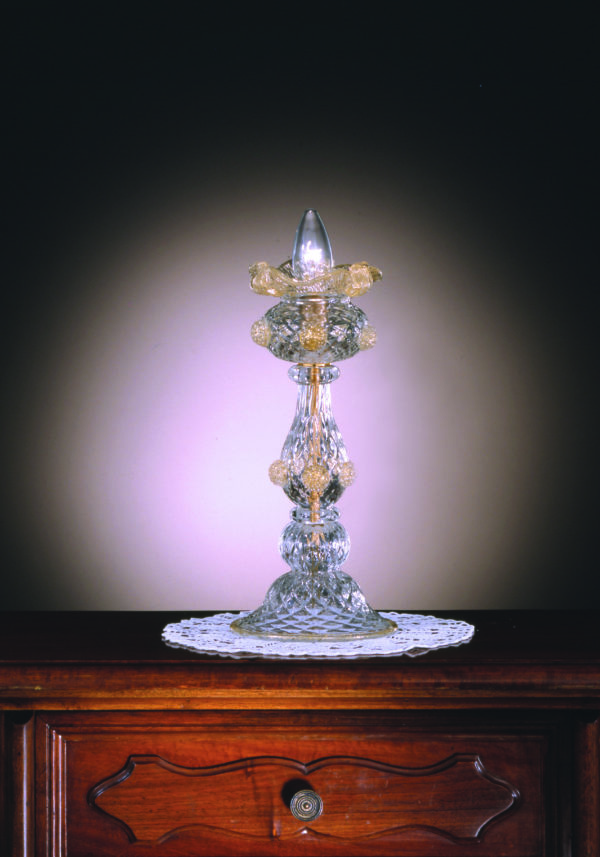 Venetian Glass Lamps In Gold 24 Carats - Murano Art Glass