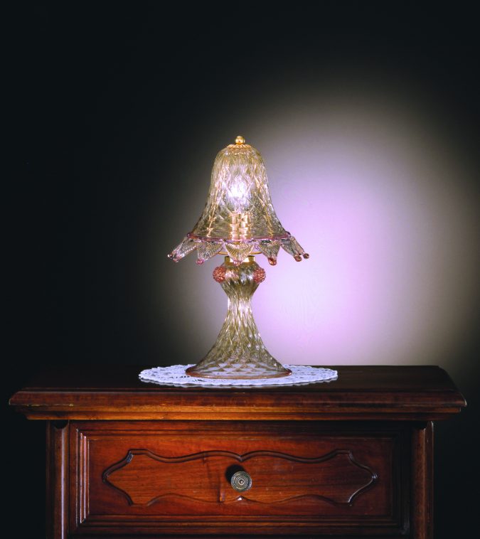 Venetian Glass Lamps In Gold 24 Carats - Murano Glass