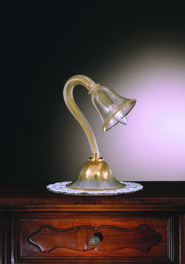 Venetian Glass Lamps "LUME" In Gold 24 Carats - Murano Art