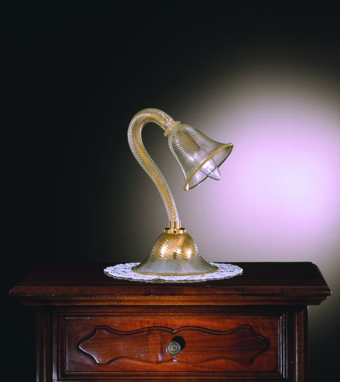 Venetian Glass Lamps "LUME" In Gold 24 Carats - Murano Art