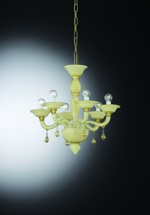 Chandelier in Murano Glass" Barena" With 6 Lights