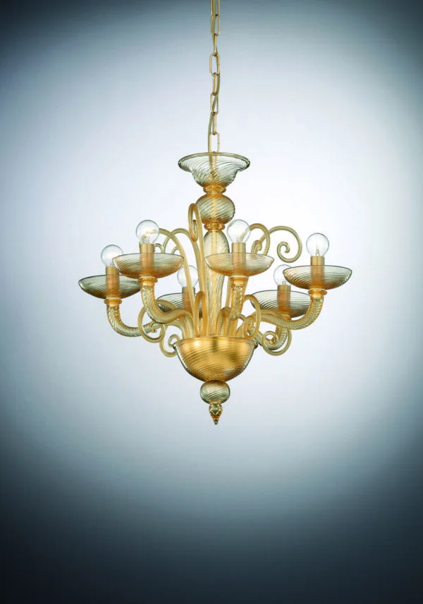 Murano Art Glass Chandelier "Ca' Foscari" With 6 Lights