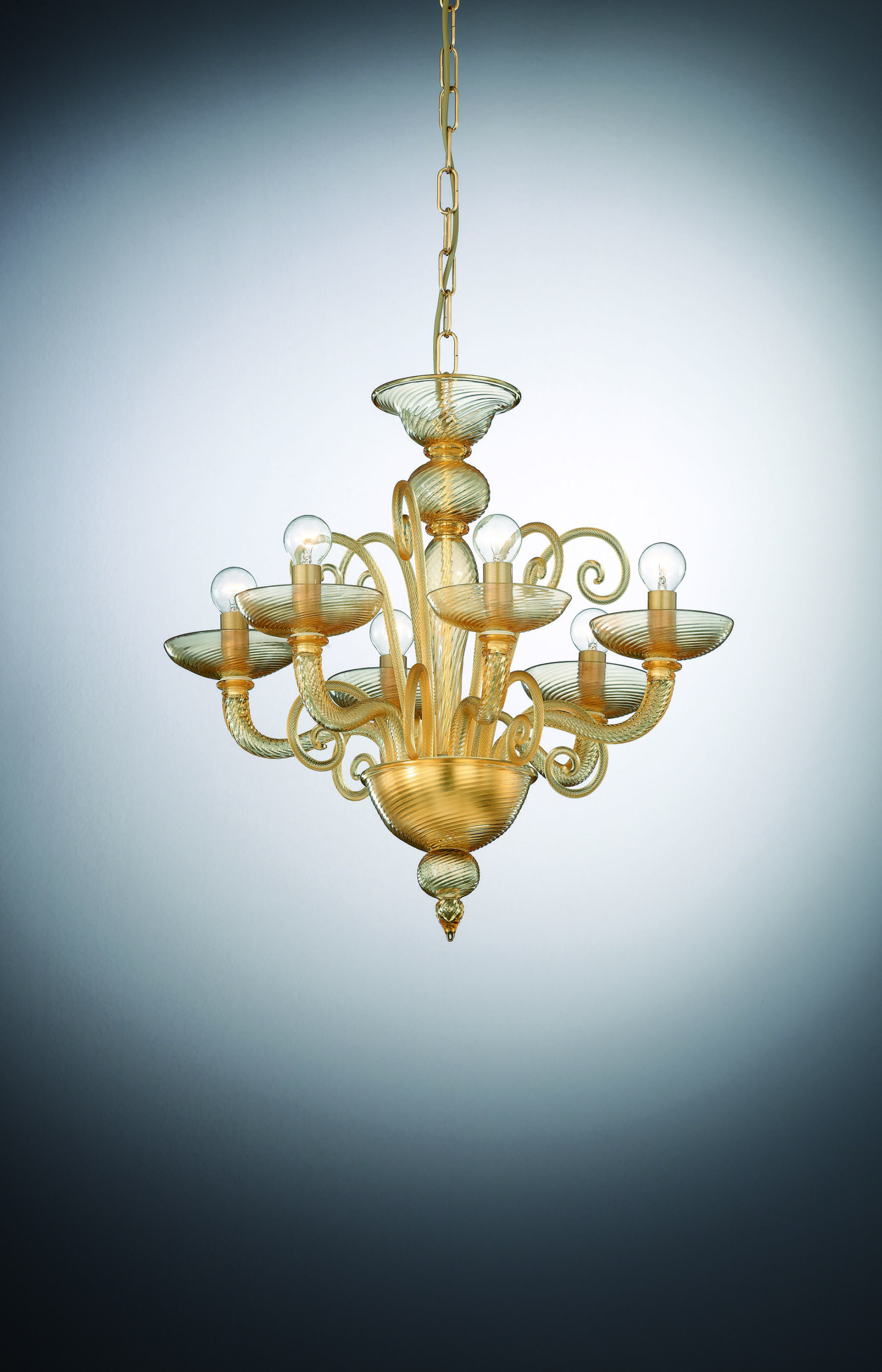 Murano Art Glass Chandelier “Ca’ Foscari” With 6 Lights