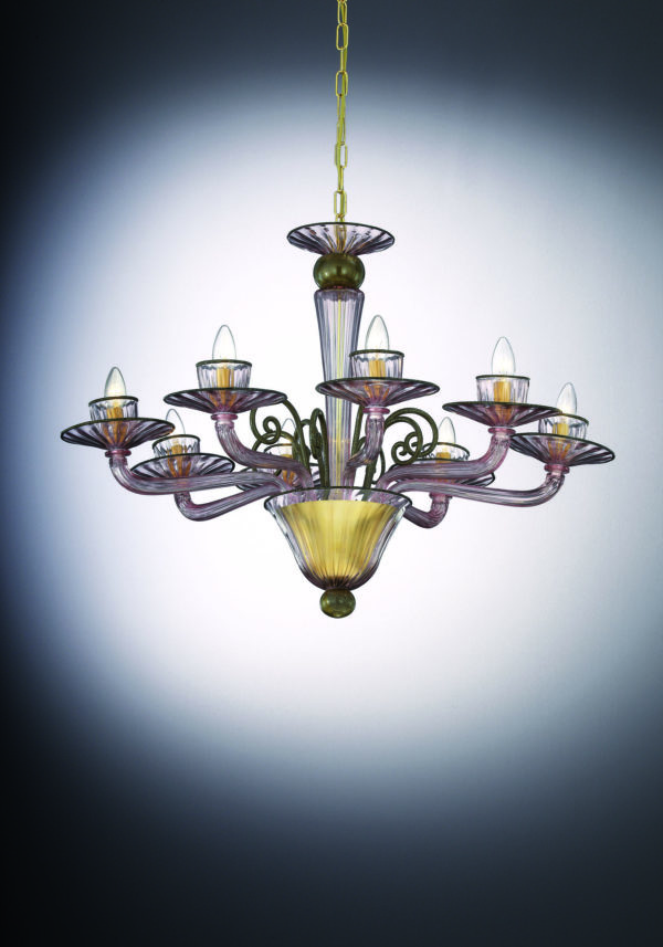 Classic MuranoChandelier "Bellini" With 8 Lights - Murano Glass