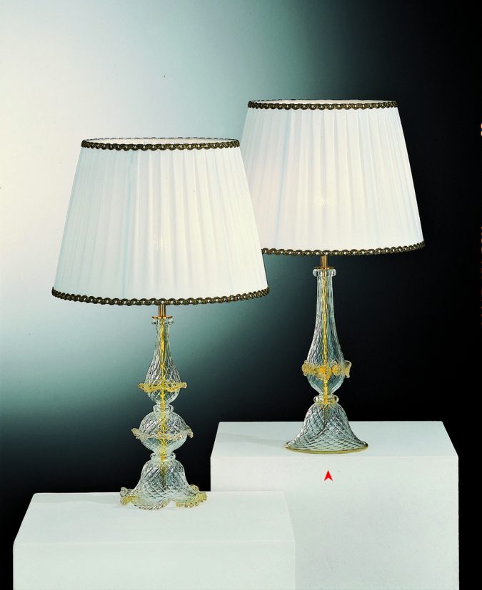 South Dakota - Venetian Glass Lamps With Gold 24 Carats - Murano Art Glass